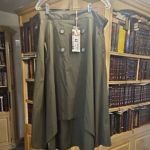 UDEL High Low Elegant Olive Green Skirt